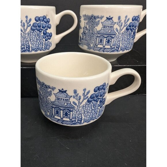 Churchill Blue Willow China Teacup 6 Oz Made in Cambodia Lot of 3 - Picture 4 of 9